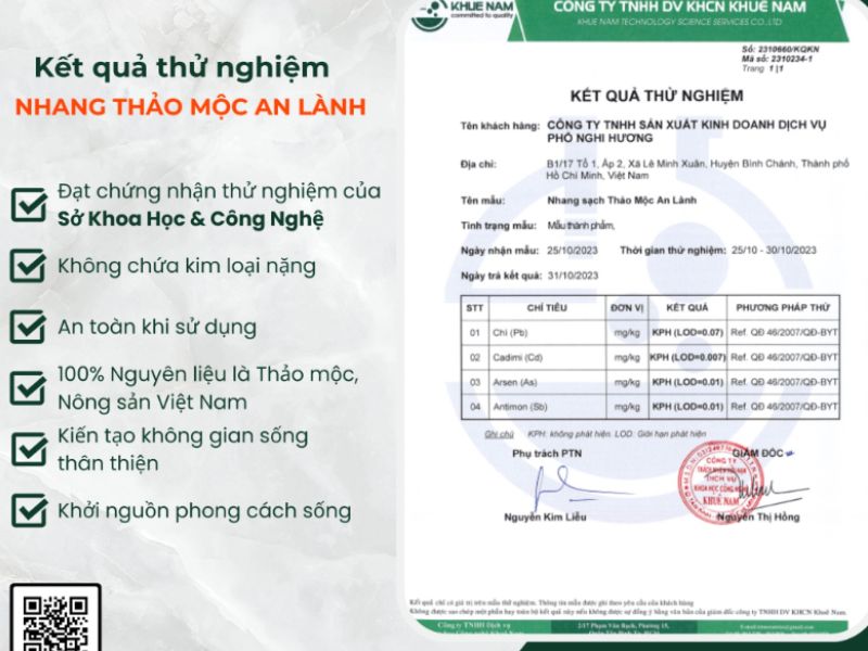 Kiểm định Nhang Thảo Mộc An Lành